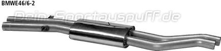 Bastuck Edelstahl Mittelschalldämpfer BMW 3er E46 6 Zylinder ab Bj.00