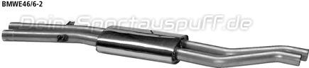 Bastuck Edelstahl Mittelschalldämpfer BMW 3er E46 330d (150KW)