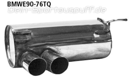 Bastuck Edelstahl Sportauspuff links (für Duplex Anlagen) BMW 3er E92 E93 Coupe Cabrio 316d-320d 2x76mm rund scharf abgeschrägt ohne Absorber