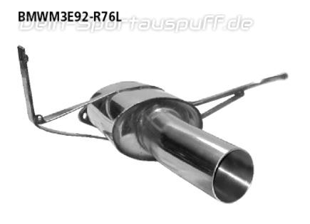 Bastuck Edelstahl Sportauspuff links für Motorsport-Anlage BMW 3er E90 E92 E93 M3 76mm rund scharf gerade ohne Absorber
