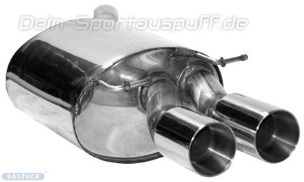 Bastuck Edelstahl Sportauspuff links BMW M6 Coupe (E63) + Cabrio (E64) 2x90mm rund scharf gerade ohne Absorber