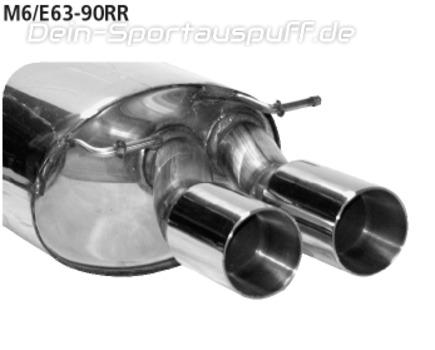 Bastuck Edelstahl Sportauspuff rechts BMW M6 Coupe (E63) + Cabrio (E64) 2x90mm rund scharf gerade ohne Absorber