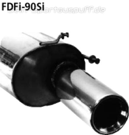 Bastuck Edelstahl Sportauspuff Ford Fiesta JAS JBS Diesel Bj.95-01 90mm rund eingerollt gerade mit Absorber
