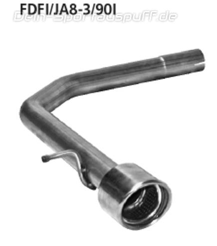 Bastuck Edelstahl Endrohrbogen links (für Duplex Anlagen) Ford Fiesta JA8 ab Bj.08 90mm rund eingerollt -500 mit Absorber