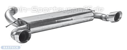 Bastuck Edelstahl Sportauspuff Ford Focus 2 RS Typ DA3 100mm rund scharf abgeschrägt ohne Absorber
