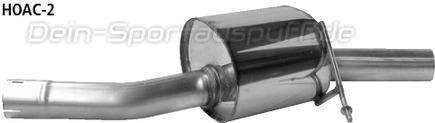 Bastuck Edelstahl Mittelschalldämpfer (für einseitige Anlagen) Honda Accord CL7 2.0l
