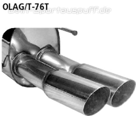 Bastuck Edelstahl Sportauspuff Opel Astra G OPC Turbo 2x76mm rund scharf abgeschrägt ohne Absorber