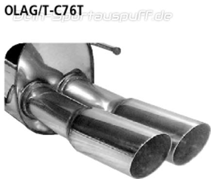 Bastuck Edelstahl Sportauspuff Opel Astra G Coupe Turbo 2x76mm rund scharf abgeschrägt ohne Absorber