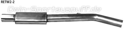 Bastuck Edelstahl Mittelschalldämpfer Renault Twingo 2 RS