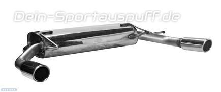 Bastuck Edelstahl Duplex Sportauspuff Renault Clio 3 RS Vorfacelift bis 2009 je 2x76mm rund eingerollt abgeschrägt