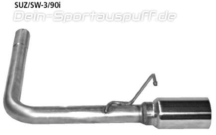 BASTUCK Duplex Sportauspuff mit Zubehör Suzuki SX4 S-Cross rechts links je  1x90mm