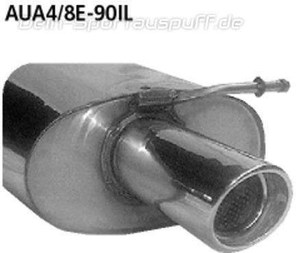 Bastuck Edelstahl Duplex Sportauspuff inkl. Verbindungsrohr Audi A4 B6 B7 6 Zyl. 8E u. Cabrio 8H je 90mm rund eingerollt abgeschrägt mit Absorber