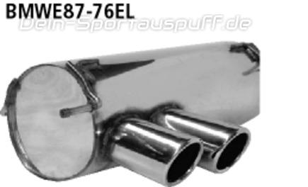 Bastuck Edelstahl Sportauspuff inkl. Verbindungsrohr BMW 1er E81 E87 116i-120i bis 2007 M-Paket 2x76mm rund eingerollt abgeschrägt ohne Absorber