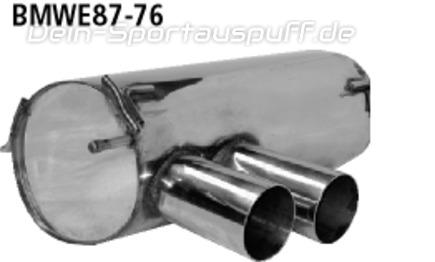 Bastuck Edelstahl Sportauspuff inkl. Verbindungsrohr BMW 1er E81 E87 116i-120i ab 2007 2x76mm rund scharf gerade ohne Absorber