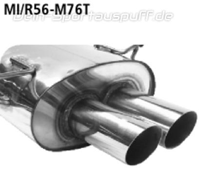 Bastuck Edelstahl Sportauspuff Mittig inkl. Verbindungsrohr MINI R56 One u. Cooper Diesel 2x76mm rund scharf abgeschrägt ohne Absorber