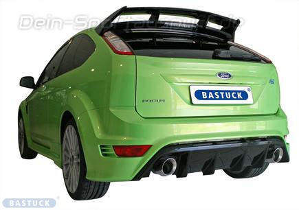 Bastuck Edelstahl Duplex Sportauspuff-Komplettanlage ab Kat Ford Focus 2 RS Typ DA3 je 100mm rund scharf abgeschrägt ohne Absorber
