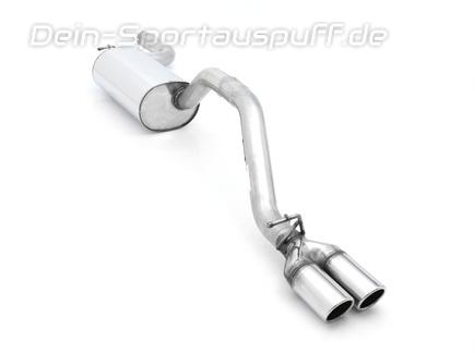 Bastuck Edelstahl Sportauspuff inkl. Verbindungsrohr Ford Focus 2 Facelift Diesel ab Bj.07 mit DPF 2x76mm rund eingerollt abgeschrägt ohne Absorber