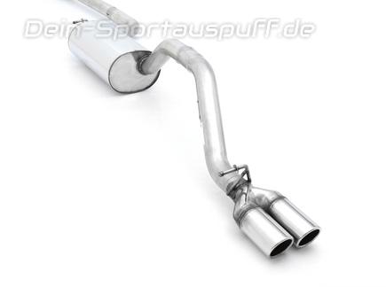 Bastuck Edelstahl Sportauspuff-Komplettanlage ab Kat Ford Focus 2 Facelift Diesel ab Bj.07 mit DPF 2x76mm rund eingerollt abgeschrägt ohne Absorber