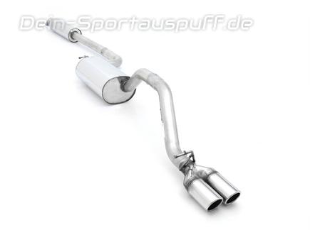 Bastuck Edelstahl Sportauspuff-Komplettanlage ab Kat Ford Focus 2 Facelift ab Bj.07 2x76mm rund eingerollt abgeschrägt ohne Absorber
