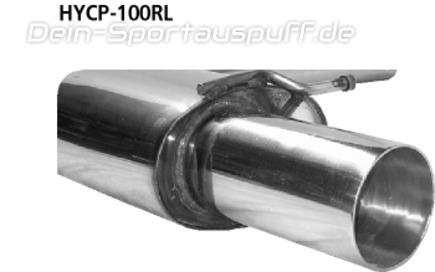 Bastuck Edelstahl Duplex Sportauspuff inkl. Verbindungsrohr Hyundai Coupe GK 6 Zyl. je 100mm rund scharf gerade ohne Absorber
