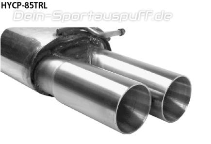 Bastuck Edelstahl Duplex Sportauspuff inkl. Verbindungsrohr Hyundai Coupe GK 6 Zyl. je 2x85mm rund scharf gerade ohne Absorber