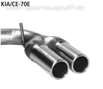 Bastuck Edelstahl Sportauspuff inkl. Verbindungsrohr Kia Cee'd + ProCee'd Benziner 2x70mm rund eingerollt gerade mit Absorber