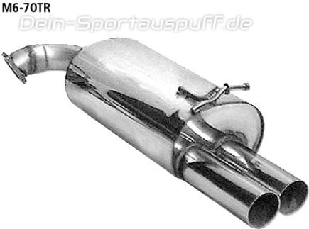 Bastuck Edelstahl Duplex Sportauspuff inkl. Verbindungsrohr Mazda 6 je 2x70mm rund scharf abgeschrägt ohne Absorber