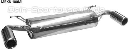 Bastuck Edelstahl Duplex Sportauspuff inkl. Verbindungsrohr Mazda RX8 je 100mm Audi TT Design gerade mit Absorber