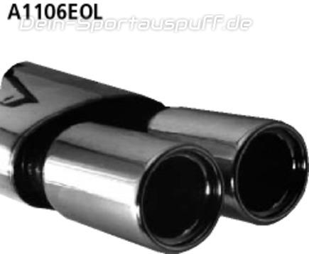 Bastuck Edelstahl Sportauspuff inkl. Verbindungsrohr Opel Kadett E Caravan 2x90mm rund eingerollt gerade mit Absorber
