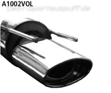 Bastuck Edelstahl Sportauspuff inkl. Verbindungsrohr Opel Vectra A 153x95mm oval eingerollt gerade mit Absorber