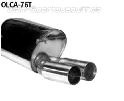 Bastuck Edelstahl Sportauspuff-Komplettanlage ab Kat Opel Corsa A inkl. GSi 2x76mm rund scharf gerade ohne Absorber