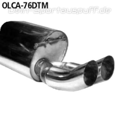 Bastuck Edelstahl Sportauspuff-Komplettanlage ab Kat Opel Corsa A inkl. GSi 2x76mm DTM rund scharf gerade ohne Absorber