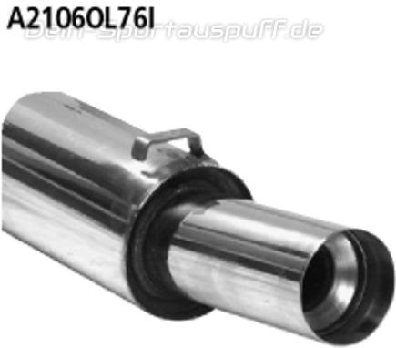 Bastuck Edelstahl Sportauspuff inkl. Verbindungsrohr Opel Kadett C inkl. GTE 76mm rund scharf gerade mit Absorber