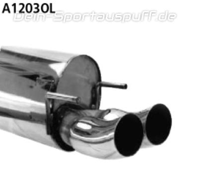 Bastuck Edelstahl Sportauspuff-Komplettanlage ab Kat Opel Corsa B 2x76mm DTM rund scharf