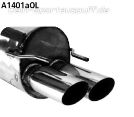 Bastuck Edelstahl Sportauspuff-Komplettanlage ab Kat Opel Omega B 4 Zyl. 2x76mm rund scharf abgeschrägt ohne Absorber