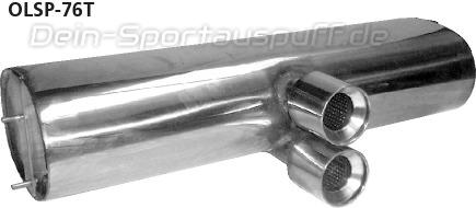 Bastuck Edelstahl Sportauspuff Mittig inkl. Verbindungsrohr Opel Speedster 2.2l 2x76mm rund scharf abgeschrägt ohne Absorber