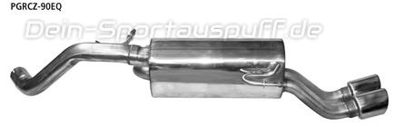 Bastuck Edelstahl Duplex Sportauspuff-Komplettanlage inkl. Kat Peugeot RCZ je 2x90mm rund eingerollt abgeschrägt ohne Absorber