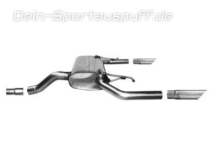 Bastuck Edelstahl Duplex Sportauspuff inkl. Verbindungsrohr Renault Clio 3 RS Vorfacelift bis 2009 je 63mm rund scharf abgeschrägt