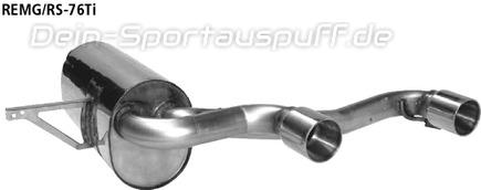 Bastuck Edelstahl Sportauspuff Mittig inkl. Verbindungsrohr Renault Megane 2 RS 2x76mm rund scharf gerade ohne Absorber