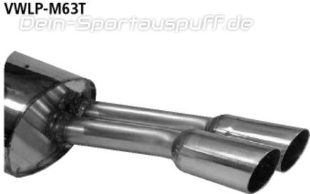 Bastuck Edelstahl Sportauspuff Mittig inkl. Verbindungsrohr Seat Arosa 2x63mm rund scharf abgeschrägt ohne Absorber