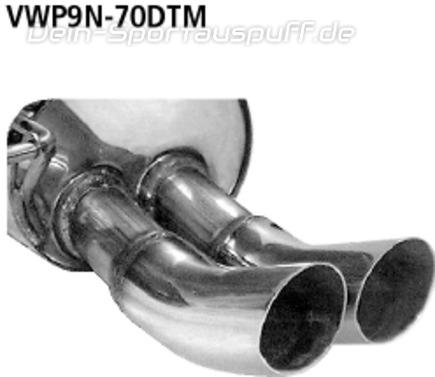 Bastuck Edelstahl Racing-Komplettanlage ab Kat VW Polo 9N 9N3 außer GTI 2x70mm DTM rund scharf gerade ohne Absorber