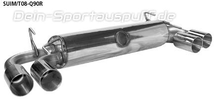 Bastuck Edelstahl Duplex Sportauspuff-Komplettanlage inkl. Kat Subaru Impreza GR WRX STI Schrägheck je 2x90mm rund scharf gerade ohne Absorber
