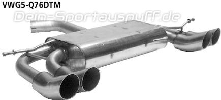 Bastuck Edelstahl Duplex Sportauspuff inkl. Verbindungsrohr VW Golf 5 u. Golf Plus je 2x76mm DTM rund scharf gerade ohne Absorber