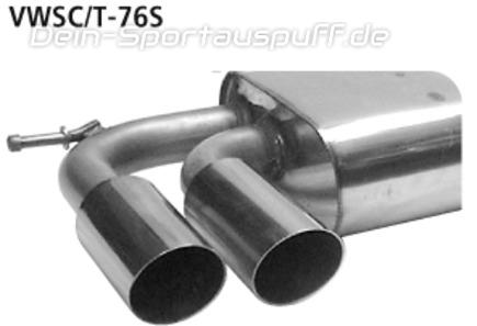 Bastuck Edelstahl Sportauspuff-Komplettanlage inkl. Kat VW Scirocco 3 ab Bj.08 2x76mm rund scharf seitlich abgeschrägt ohne Absorber