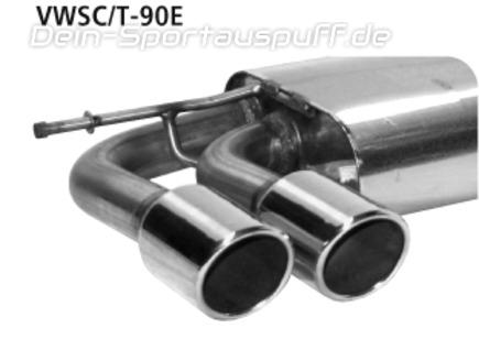 Bastuck Edelstahl Racing-Komplettanlage inkl. Kat VW Scirocco 3 ab Bj.08 2x90mm rund eingerollt abgeschrägt ohne Absorber