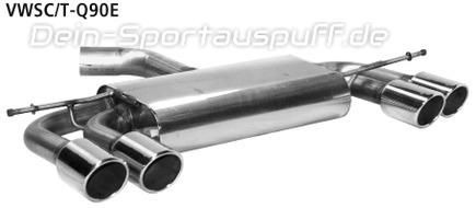 Bastuck Edelstahl Duplex Racing-Komplettanlage inkl. Kat VW Scirocco 3 ab Bj.08 je 2x90mm rund eingerollt abgeschrägt ohne Absorber