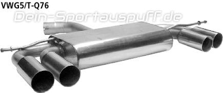 Bastuck Edelstahl Duplex Racing-Komplettanlage inkl. Kat VW Golf 5 Turbo GT u. GTI je 2x76mm rund scharf gerade ohne Absorber