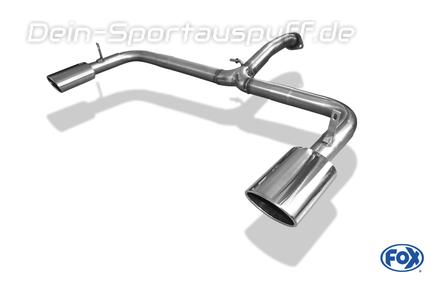 Fox Edelstahl Duplex Endrohrgeweih Toyota RAV 4 III 2.0l ab 2006 je 140x90mm oval eingerollt abgeschrägt