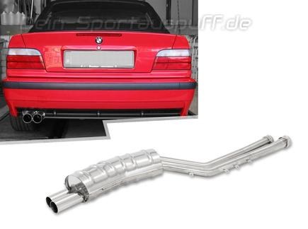 Eisenmann Edelstahl Sportauspuff inkl. Verbindungsrohr BMW 3er E36 M3 2x70mm rund scharf gerade