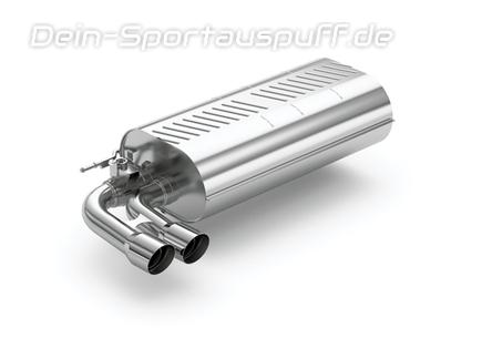 Eisenmann Edelstahl Sportauspuff mit Klappensteuerung BMW 3er F30 F31 Limousine u. Touring 328i 2x76mm rund scharf gerade